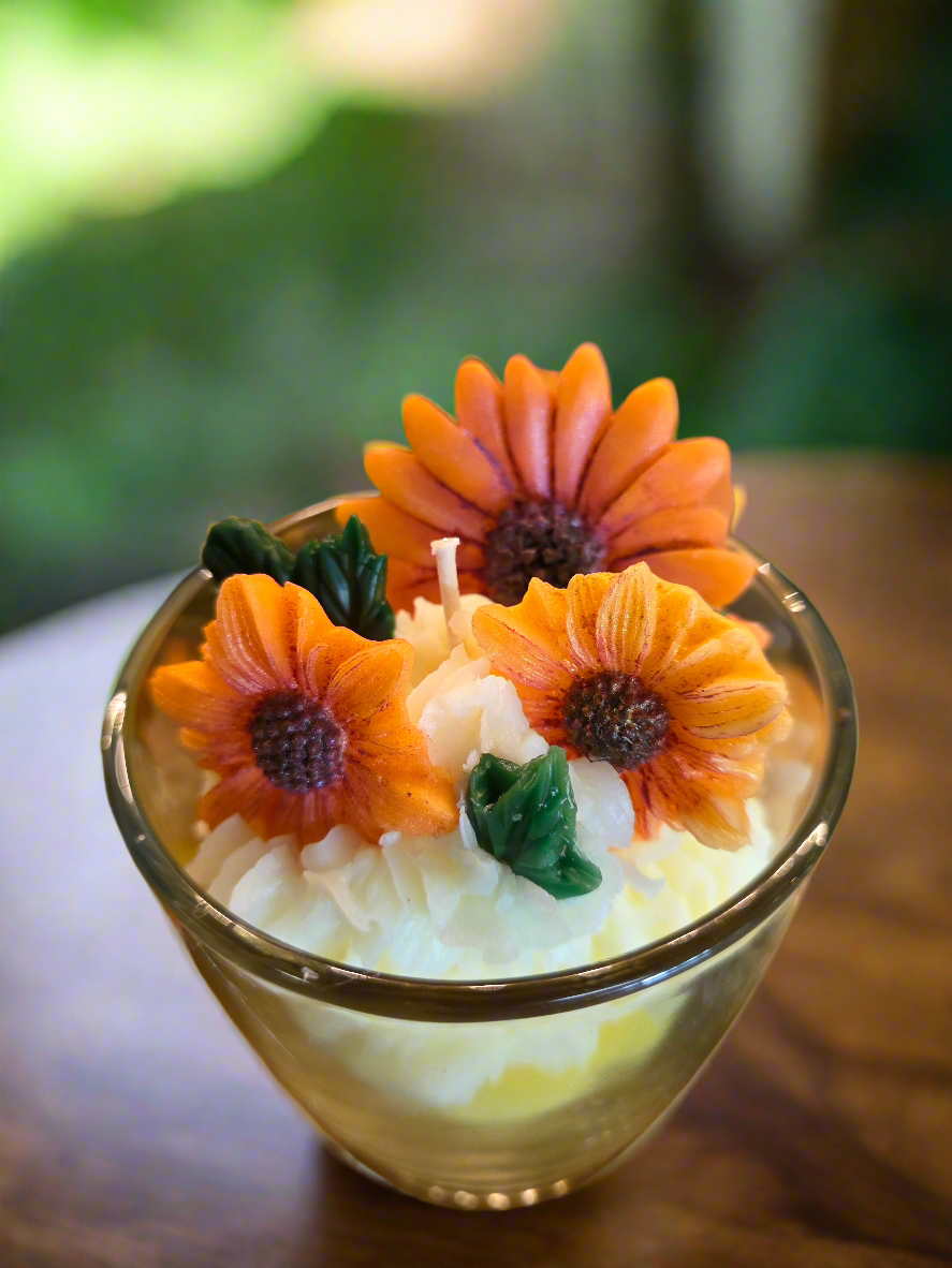 Golden Grove Sunflower Dessert Candle