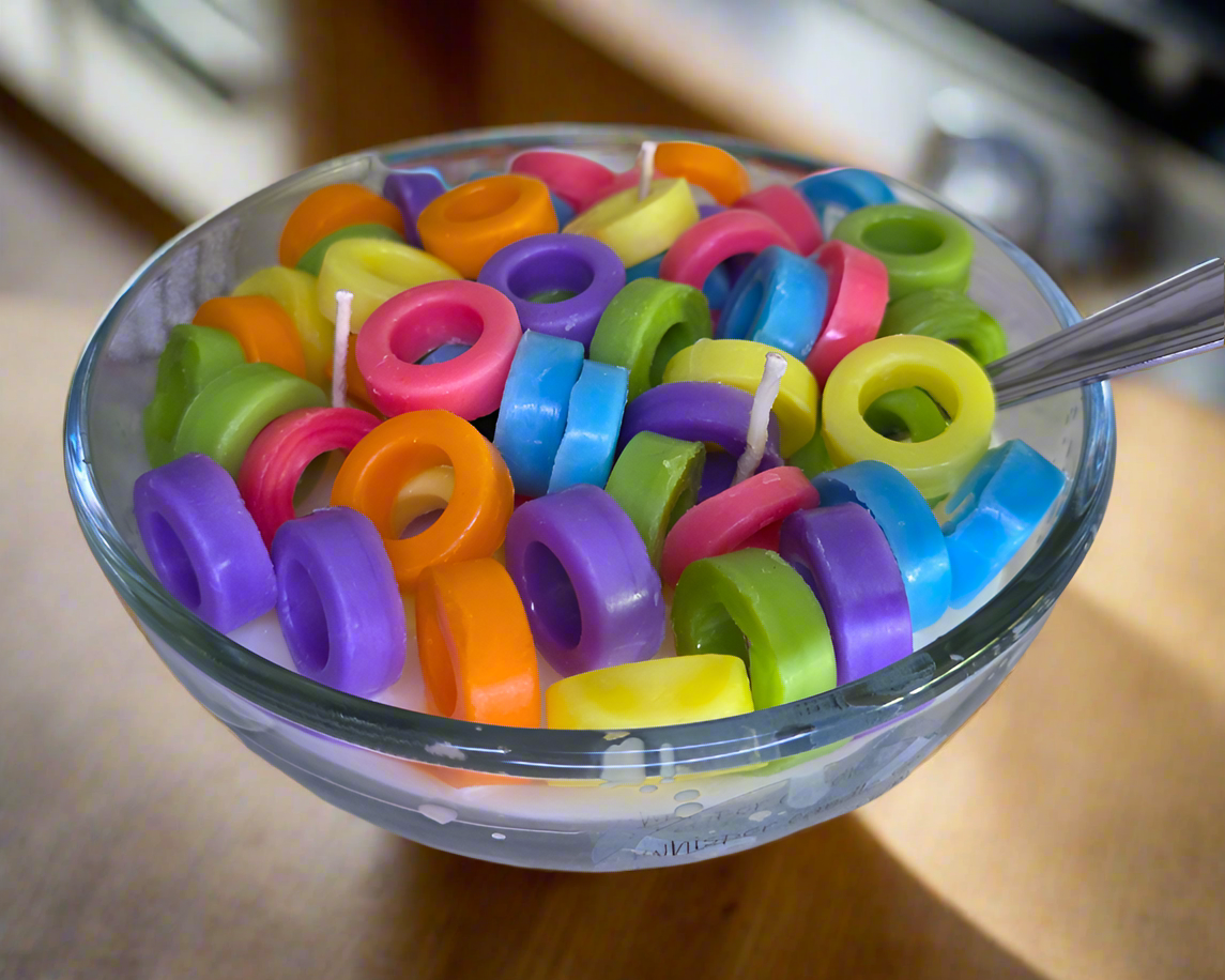 Big Bowl of Fruit Loops Candle