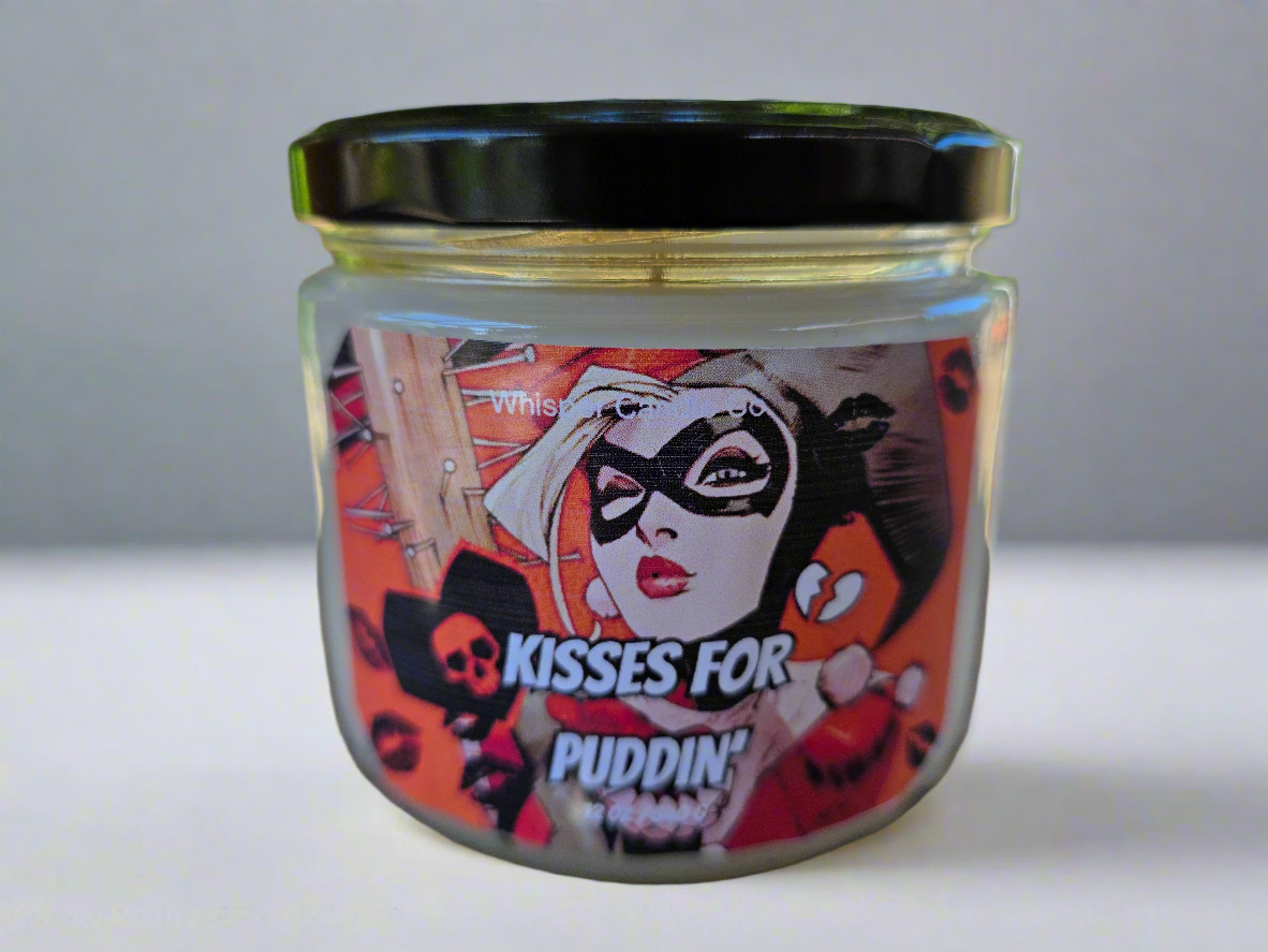 Kisses for Puddin Harley Quinn Inspired Candle