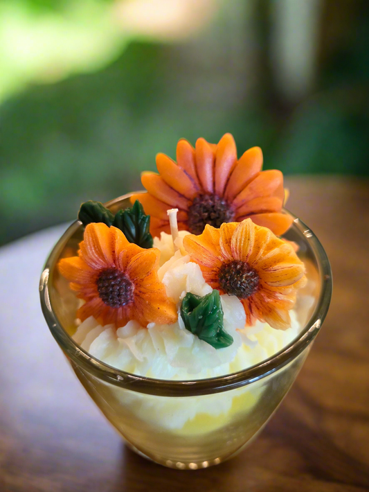Golden Grove Sunflower Dessert Candle