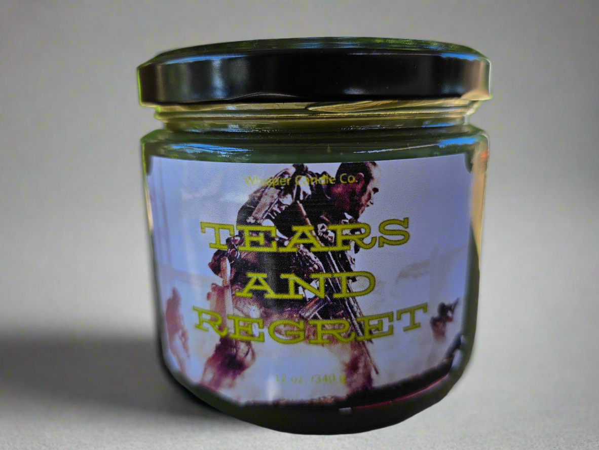 Tears and Regret Call of Duty Inspired Candle
