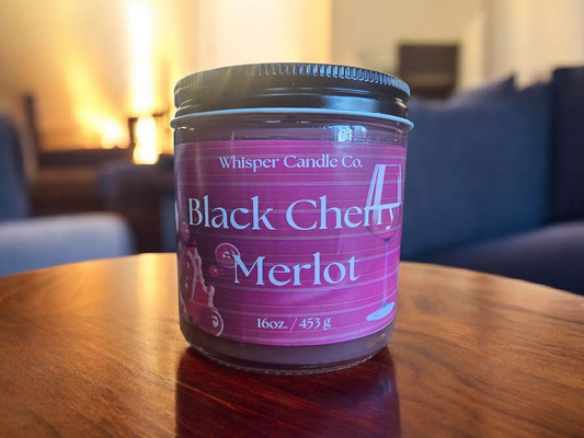 16 oz Black Cherry Merlot Jar Candle