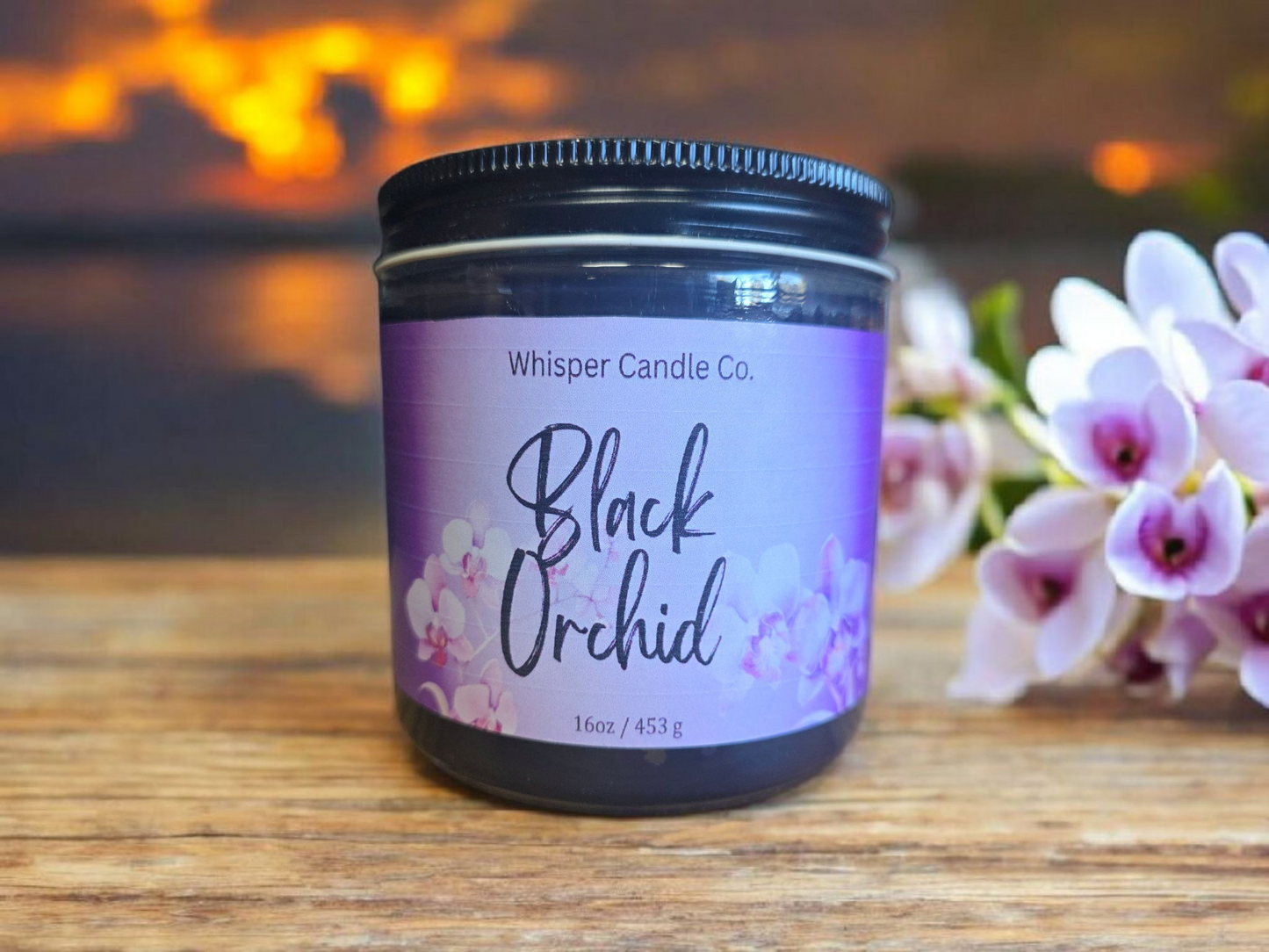 16 oz Black Orchid Jar candle