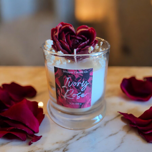 Ivory Rose Artisan Candle