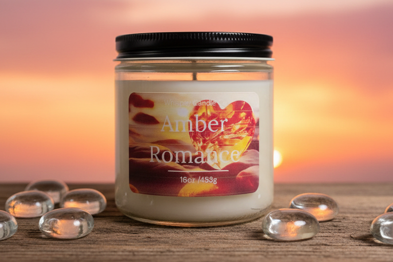 16 oz Amber Romance Jar Candle