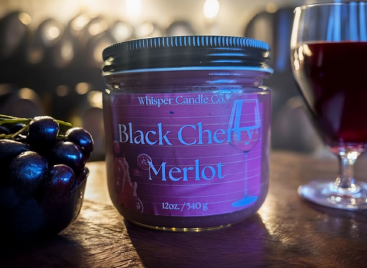 12 oz BLack Cherry Merlot Jar Candle
