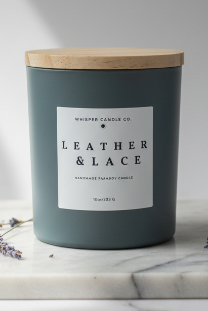 10 oz Leather and Lace Candle